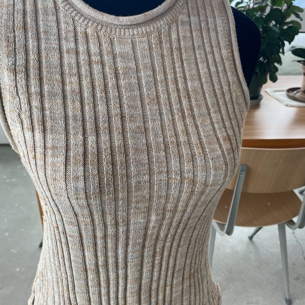 ANTHROPOLOGIE PILCRO Ribbed Sweater Tank Beige Size Small - Picture 2 of 7